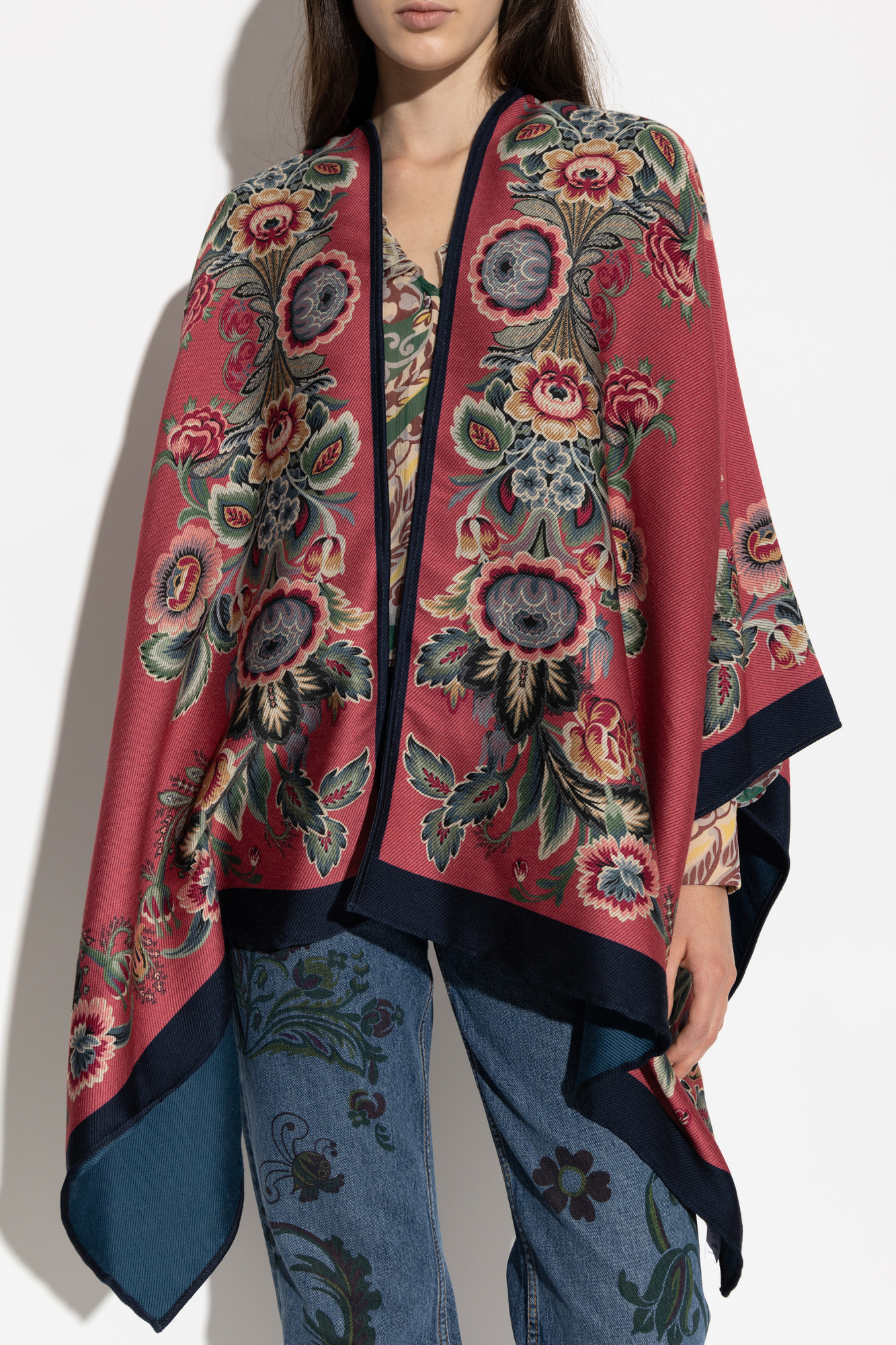 【極美品】 ETRO ポンチョ ウール アルパカ 花柄 Etro Poncho with floral motif | Women's | Vitkac